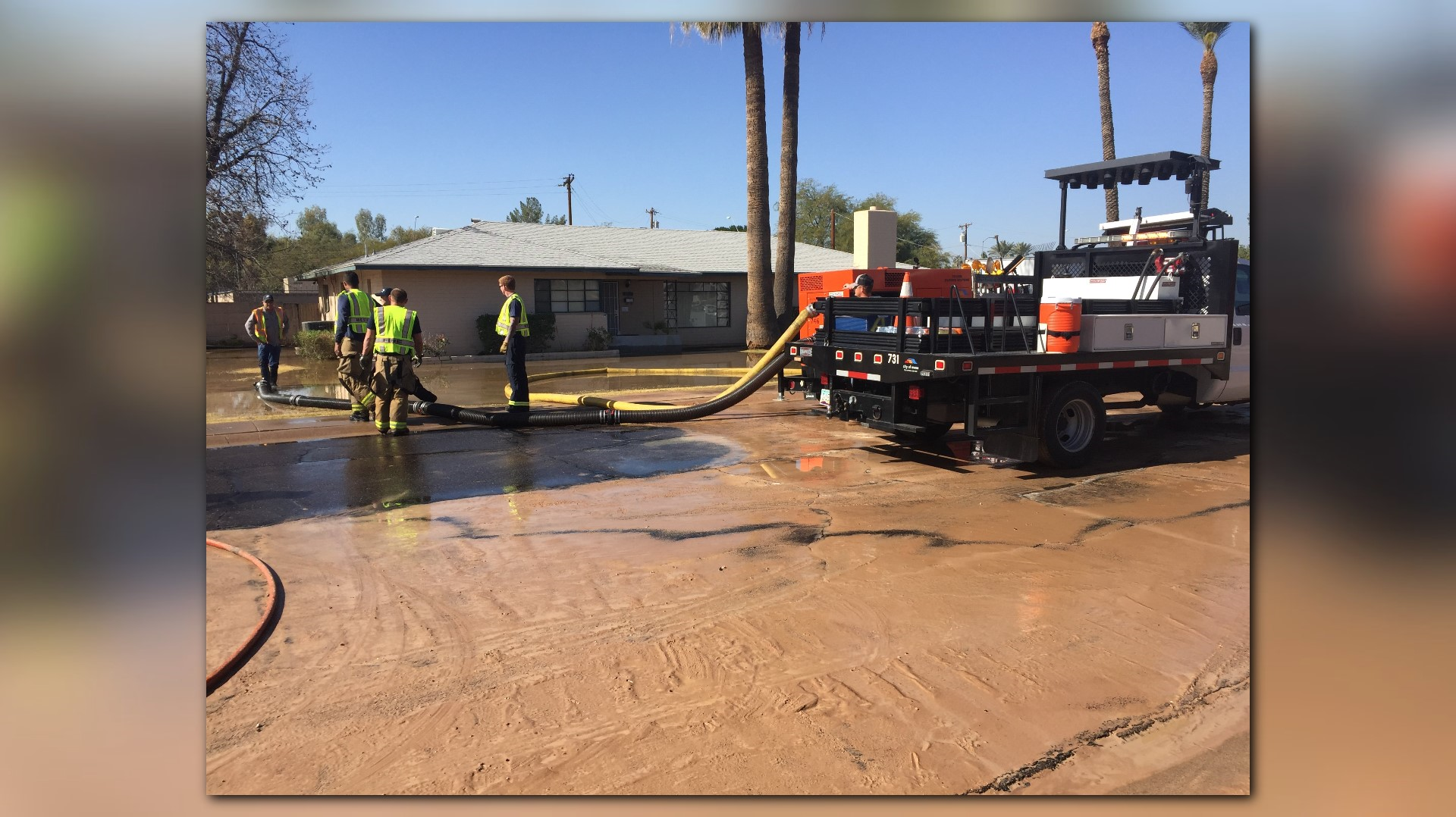 Mesa family evacuated due to flood from water main break